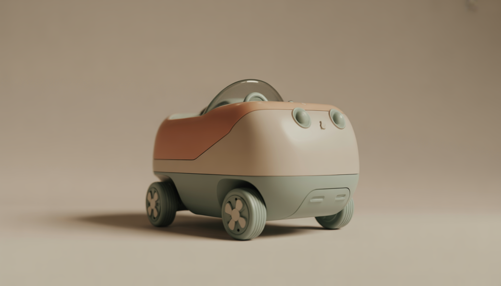 Photographie d'un jouet pour enfant avec design minimaliste